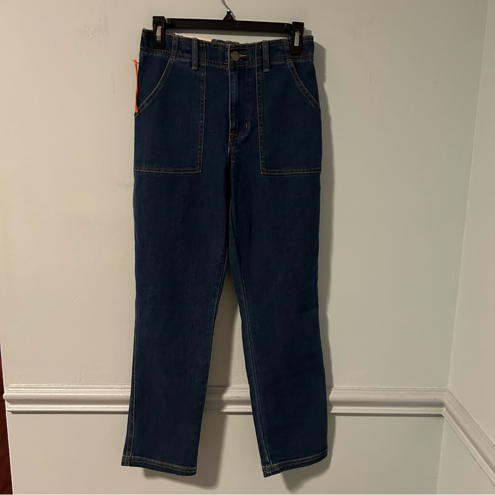 NWT Knox Rose High Rise Relax Hip & Thigh Elastic Waistband Straight Leg Jeans
